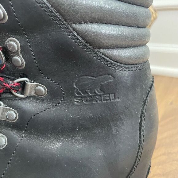 Sorel Conquest Wedge Waterproof Snow Boots Black Grey 6.5 - Picture 6 of 11